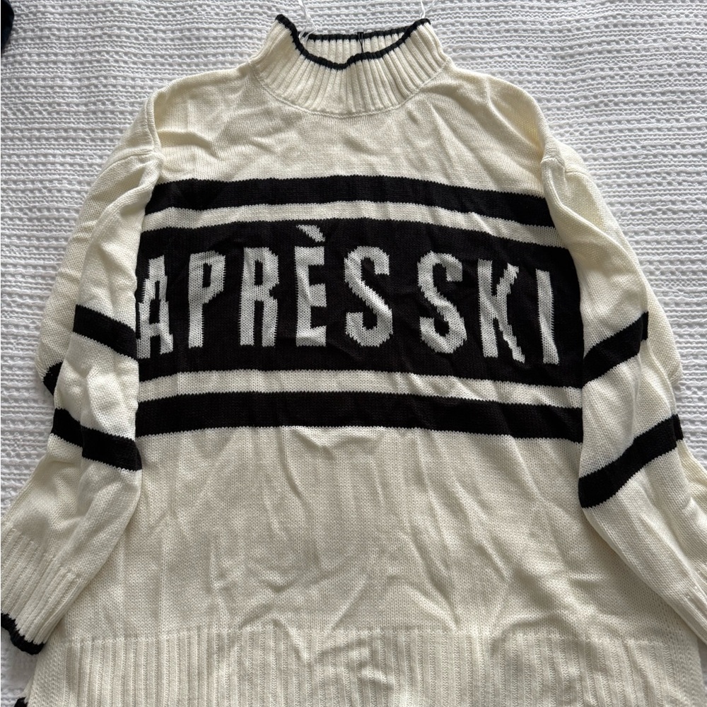 Brave Soul Black and Cream Knit Sweater